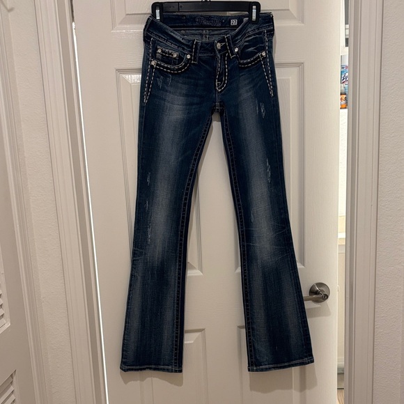 Miss Me Indigo Boot Cut Jeans with Embellished Pockets - Picture 6 of 13